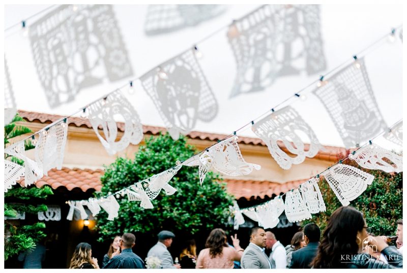 papel picado cocktail hour | Chula Vista Womans Club | San Diego Wedding Photographer | Kristine Marie Photography 