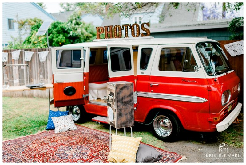 retro vintage red van photobooth | Chula Vista Womans Club | San Diego Wedding Photographer | Kristine Marie Photography 
