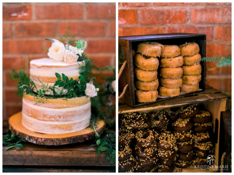 naked wedding cake donuts | BRICK Liberty Station Wedding Picture San Diego Photographer | © Kristine Marie Photography 
