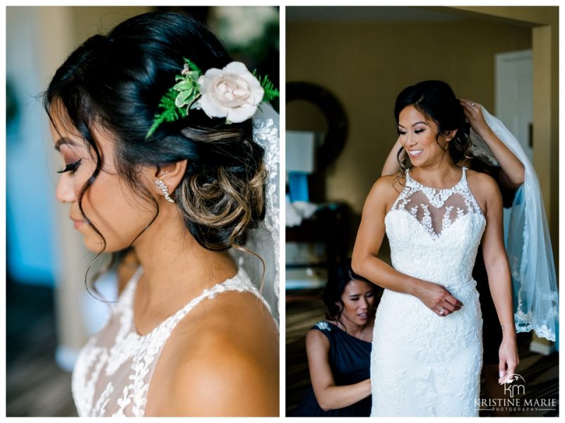Bride getting ready | | Kona Kai Resort Wedding Picture | San Diego | © Kristine Marie Photography