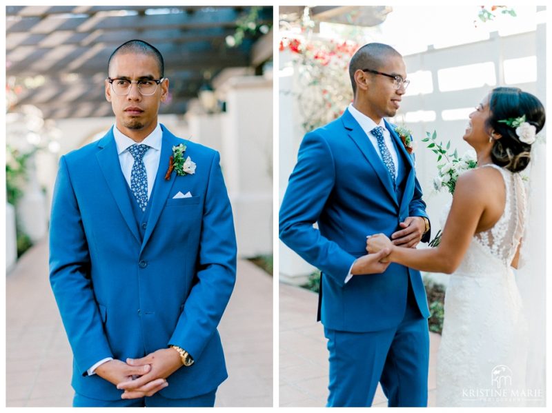 first look | Kona Kai Resort Wedding Picture San Diego Photographer | © Kristine Marie Photography 