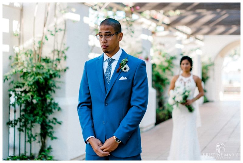 first look | Kona Kai Resort Wedding Picture San Diego Photographer | © Kristine Marie Photography 