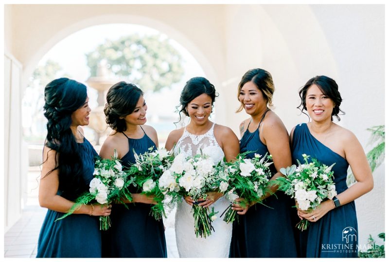 bridesmaids with bride photo | Kona Kai Resort Wedding Picture San Diego Photographer | © Kristine Marie Photography 