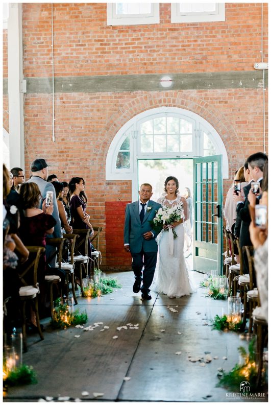 father of bride ceremony | BRICK Liberty Station Wedding Picture San Diego Photographer | © Kristine Marie Photography 