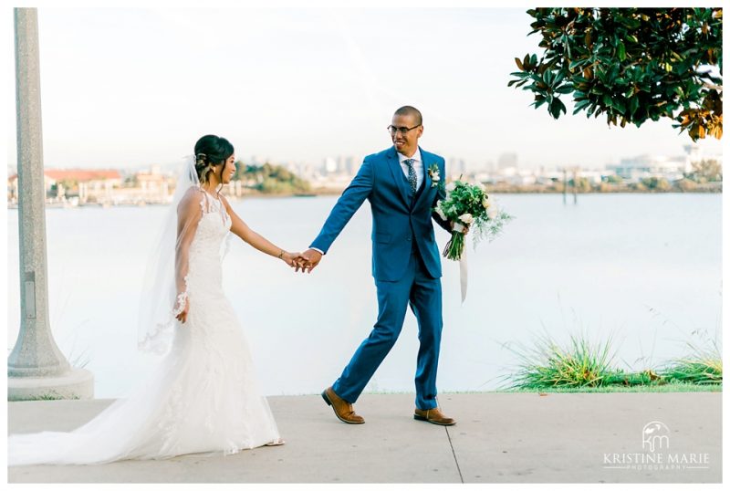 romantic bride and groom portraits | BRICK Liberty Station Wedding Picture San Diego Photographer | © Kristine Marie Photography 