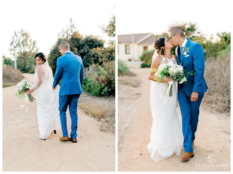 sunset romantic portraits bride groom | BRICK Liberty Station Wedding Picture San Diego Photographer | © Kristine Marie Photography 