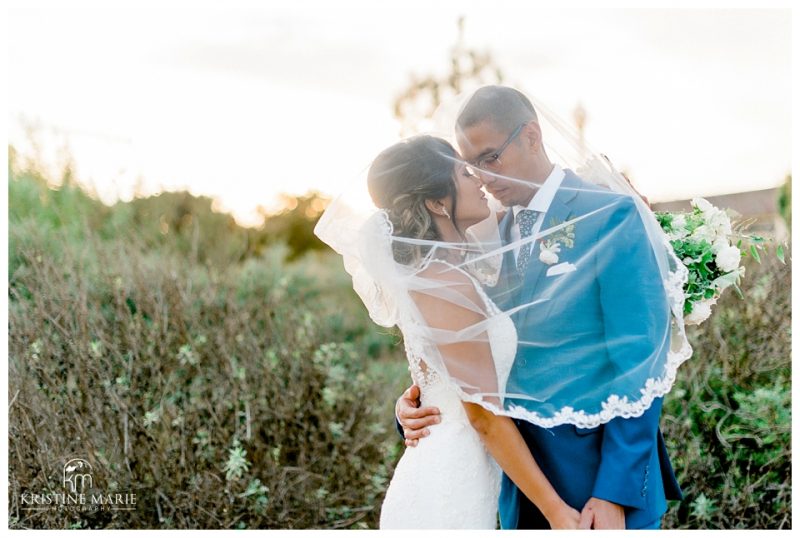bride groom veil shot | BRICK Liberty Station Wedding Picture San Diego Photographer | © Kristine Marie Photography 