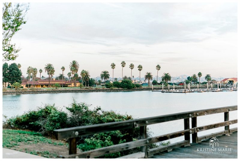 view of San Diego bay palm trees | BRICK Liberty Station Wedding Picture San Diego Photographer | © Kristine Marie Photography 