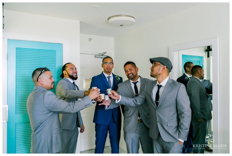 groomsmen getting ready | Kona Kai Resort Wedding Picture San Diego Photographer | © Kristine Marie Photography 