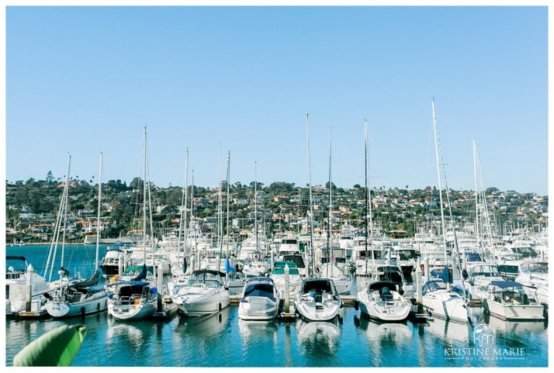 view of sailboats on marina | Kona Kai Resort Wedding Picture San Diego Photographer | © Kristine Marie Photography 