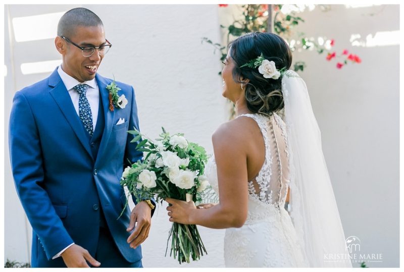 first look | Kona Kai Resort Wedding Picture San Diego Photographer | © Kristine Marie Photography 