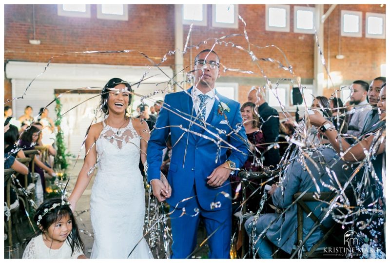 streamers ceremony | BRICK Liberty Station Wedding Picture San Diego Photographer | © Kristine Marie Photography 