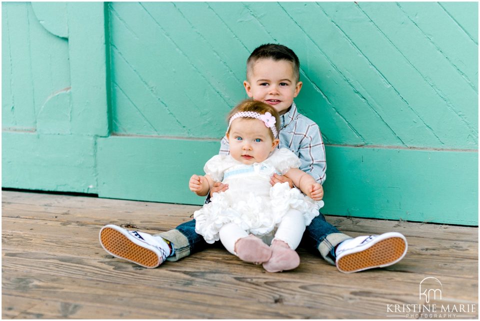 Little boy and little sister | Escondido Family Photographer | San Diego Fall Holiday Pictures